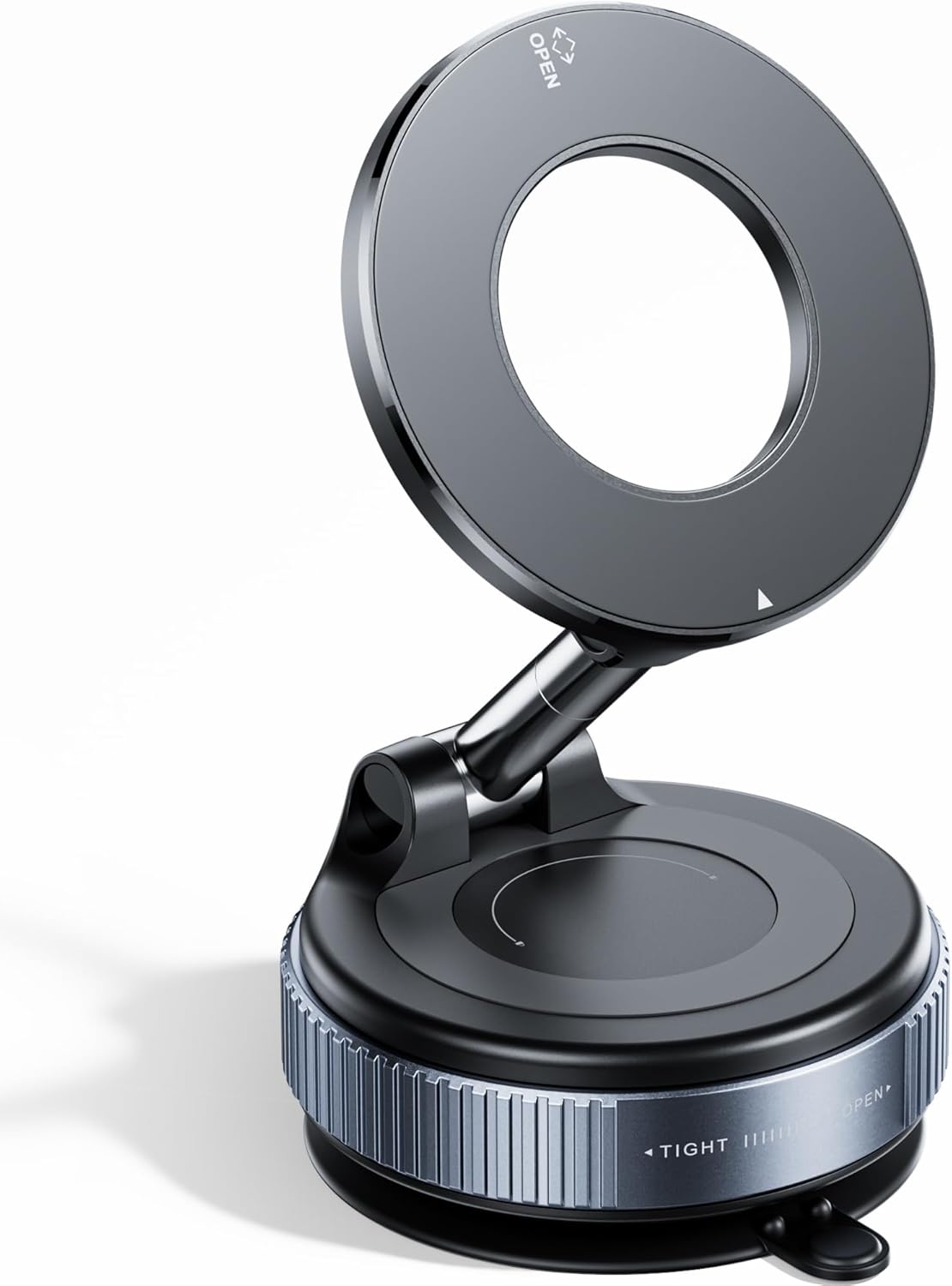 Reokily upgraded magnetic suction cup phone holder with 360° rotation and reinforced grip base for car, home, or gym use