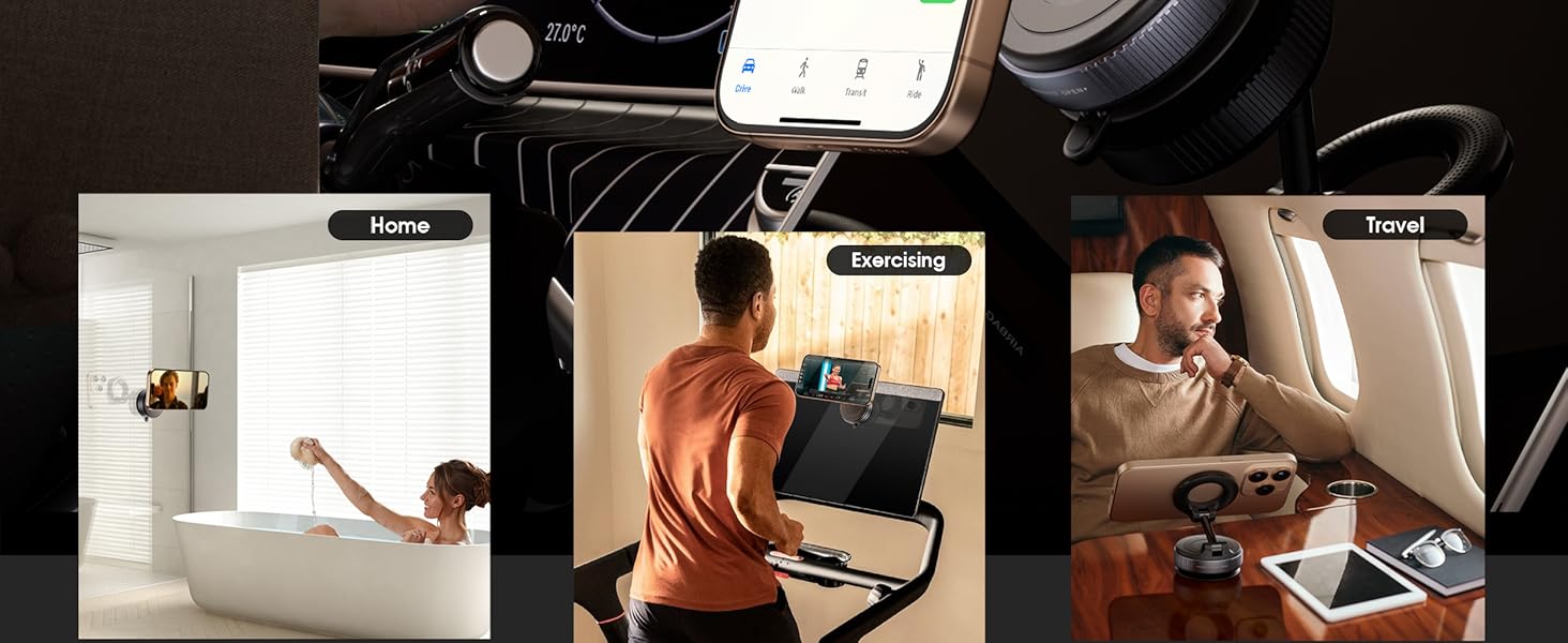 Reokily magnetic phone holder for versatile use at home, while exercising, and during travel